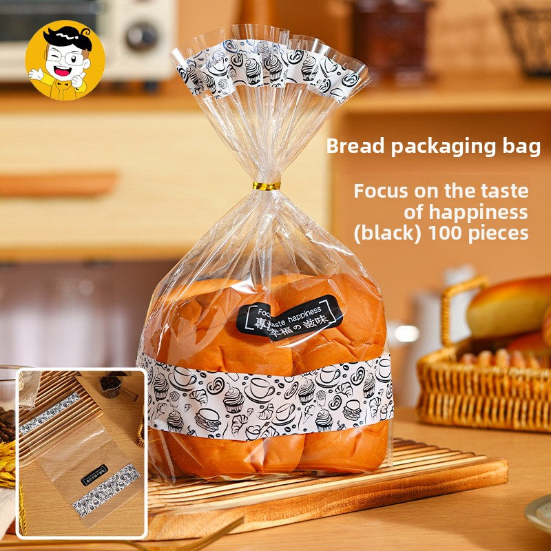 Transparent bread packaging bag