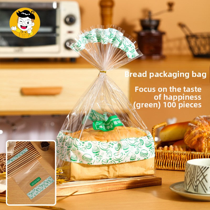 Transparent bread packaging bag