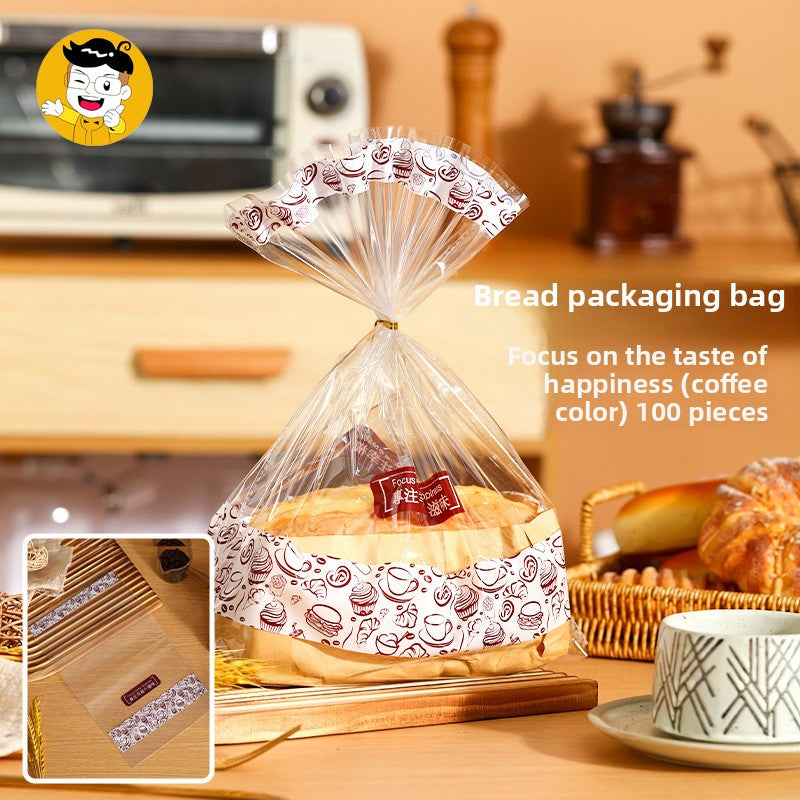 Transparent bread packaging bag