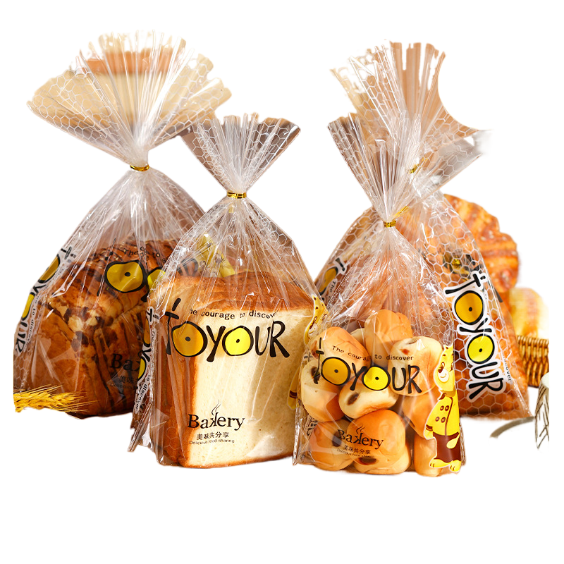Transparent bread packaging bag