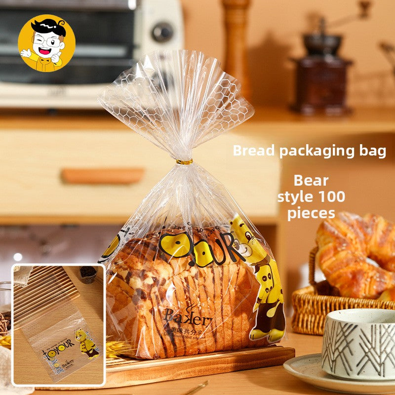 Transparent bread packaging bag