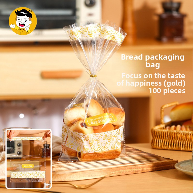 Transparent bread packaging bag