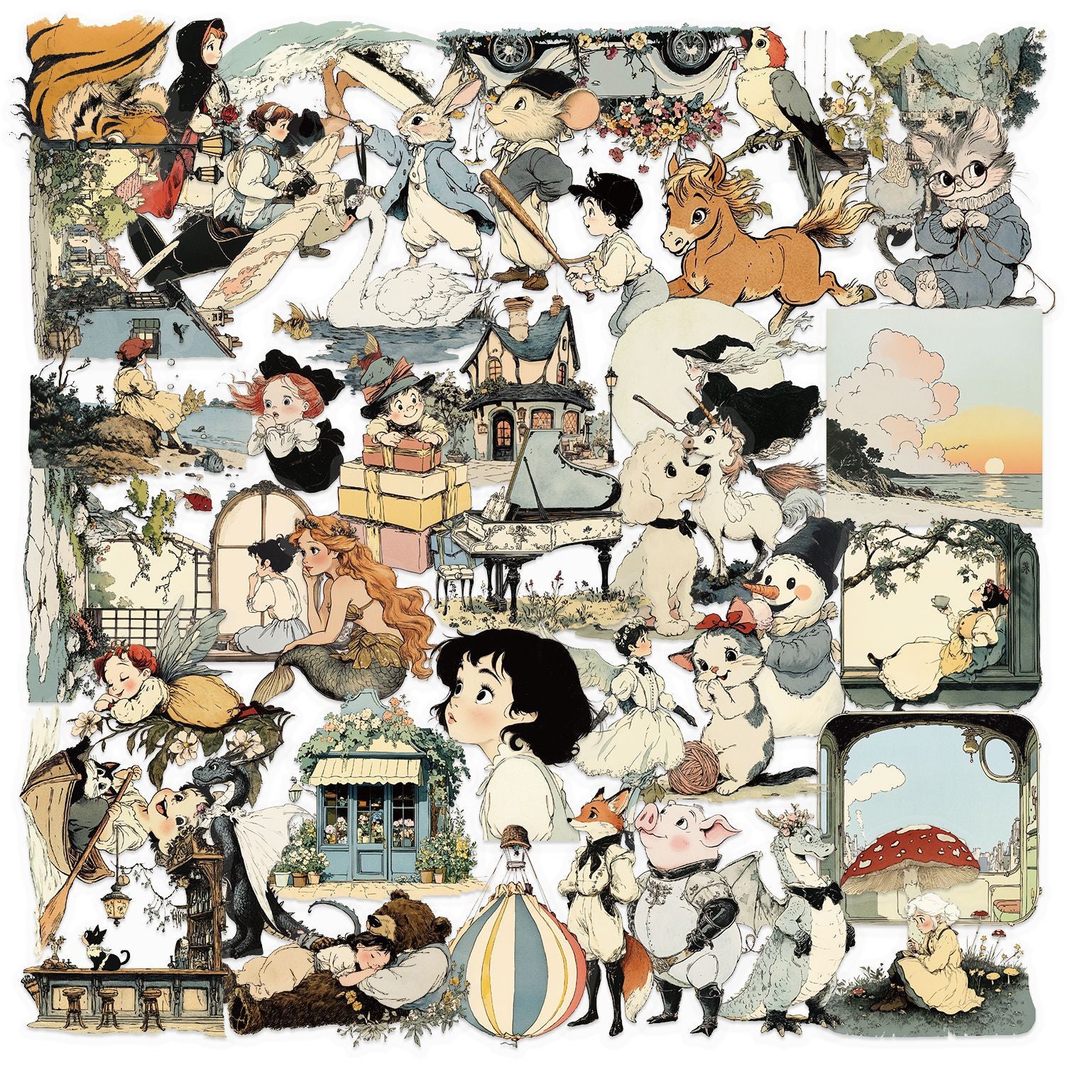Transparent Cartoon Sticker Pack