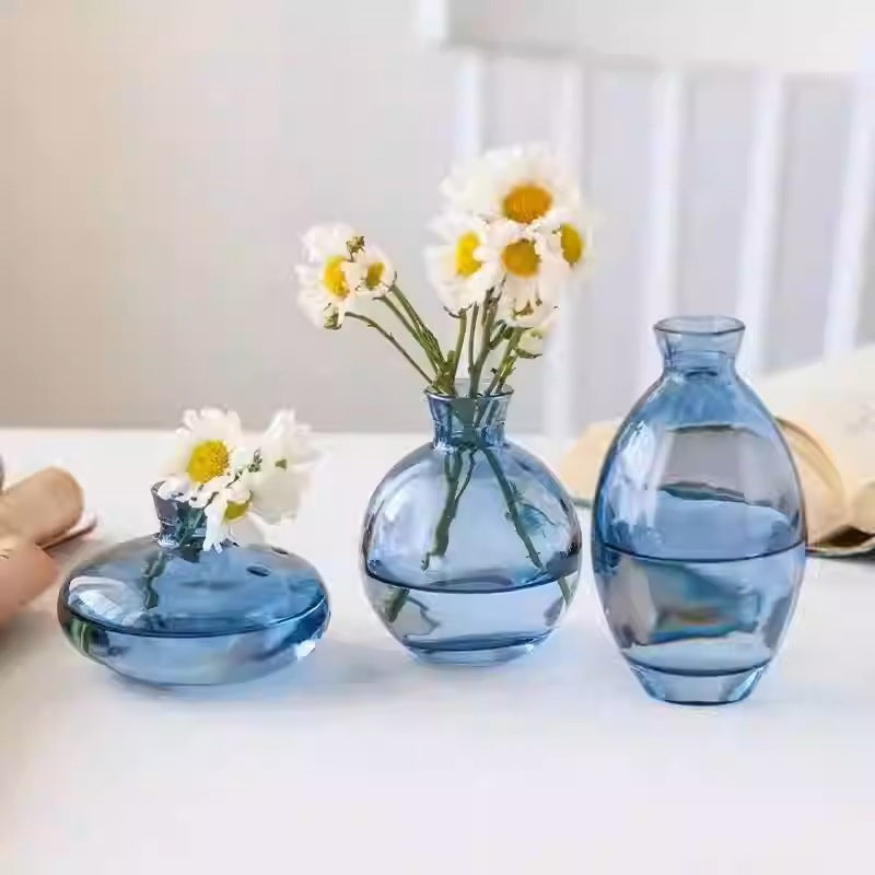 transparent colored vase