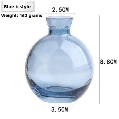transparent colored vase