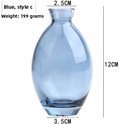 transparent colored vase