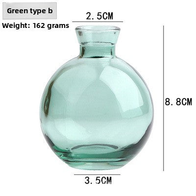 transparent colored vase