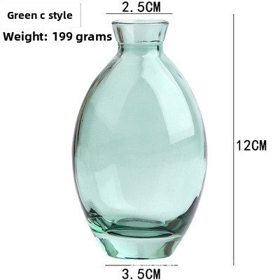transparent colored vase