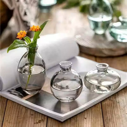 transparent colored vase