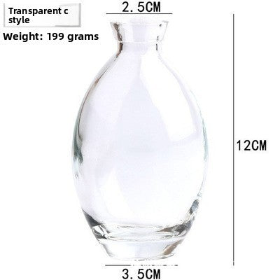 transparent colored vase