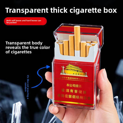 Transparent Colorful Rechargeable Cigarette Case Lighter Windproof