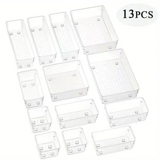 Transparent desktop drawer storage box