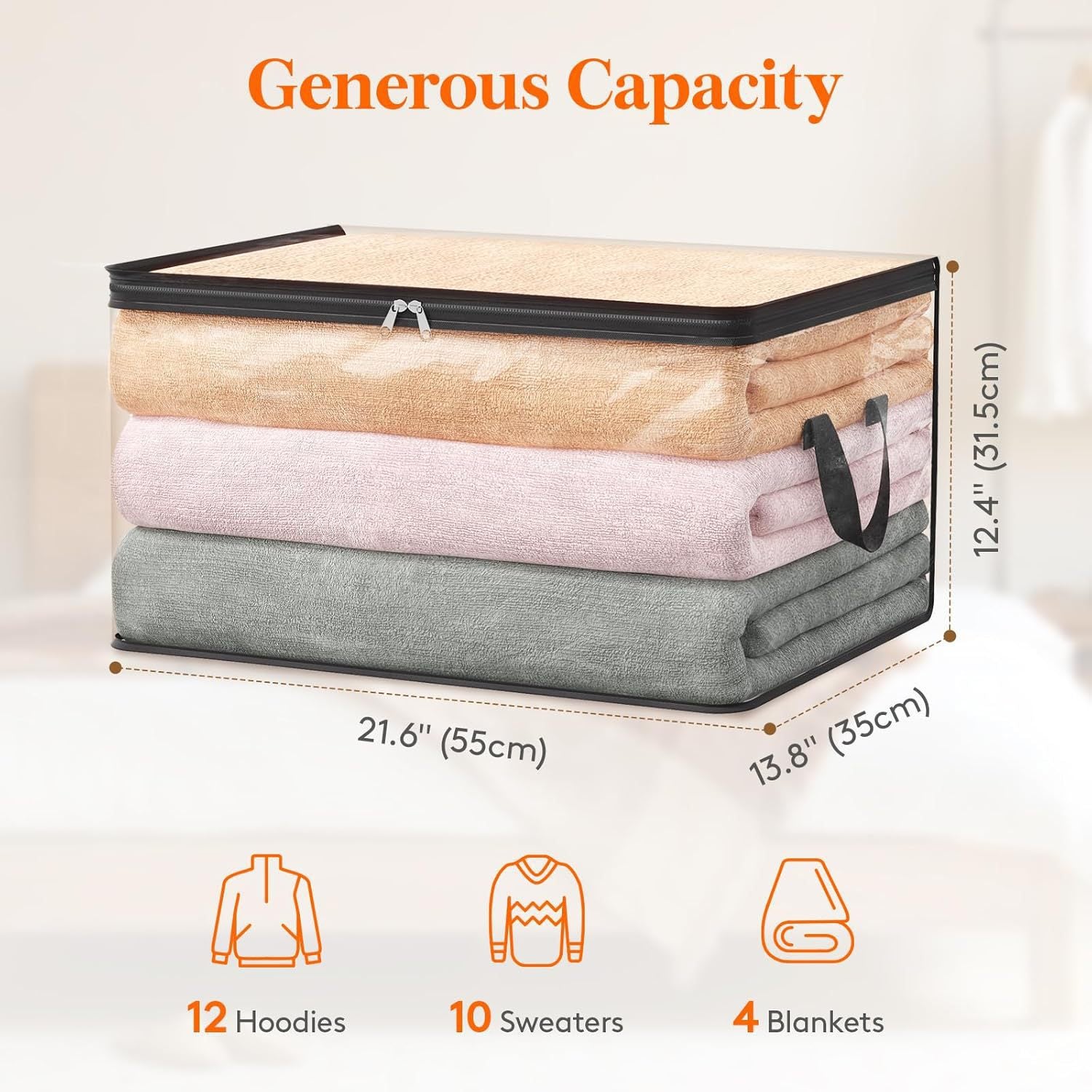 Transparent Double Zipper Storage Bags