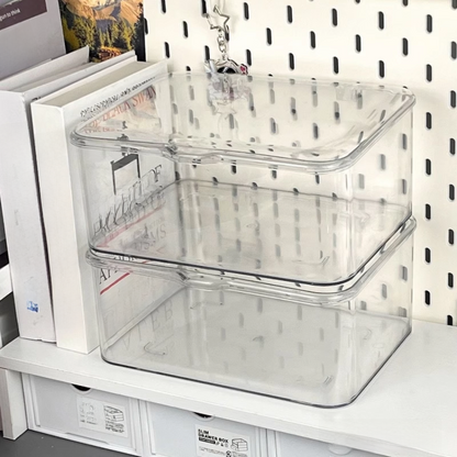 Transparent Flip Top Desktop Storage Box