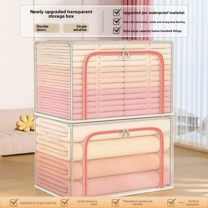 Transparent Foldable Waterproof Storage Box with Steel Frame