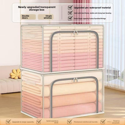 Transparent Foldable Waterproof Storage Box with Steel Frame