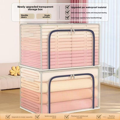 Transparent Foldable Waterproof Storage Box with Steel Frame