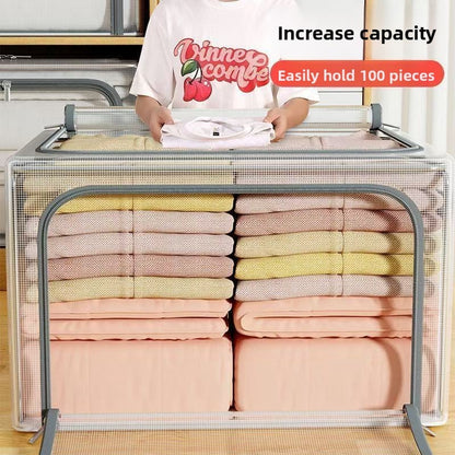 Transparent Foldable Waterproof Storage Box with Steel Frame