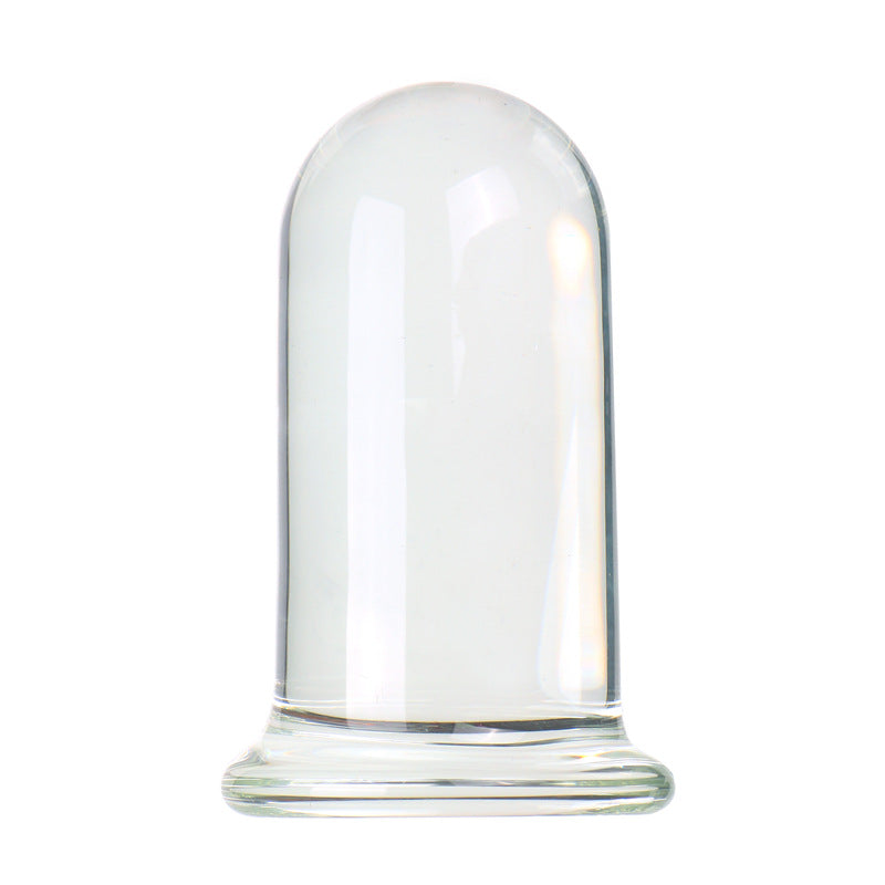 Transparent Glass Adult Toy with Cylindrical Base