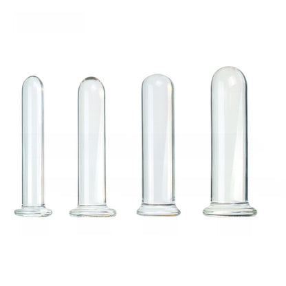Transparent Glass Adult Toy with Cylindrical Base