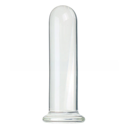Transparent Glass Adult Toy with Cylindrical Base