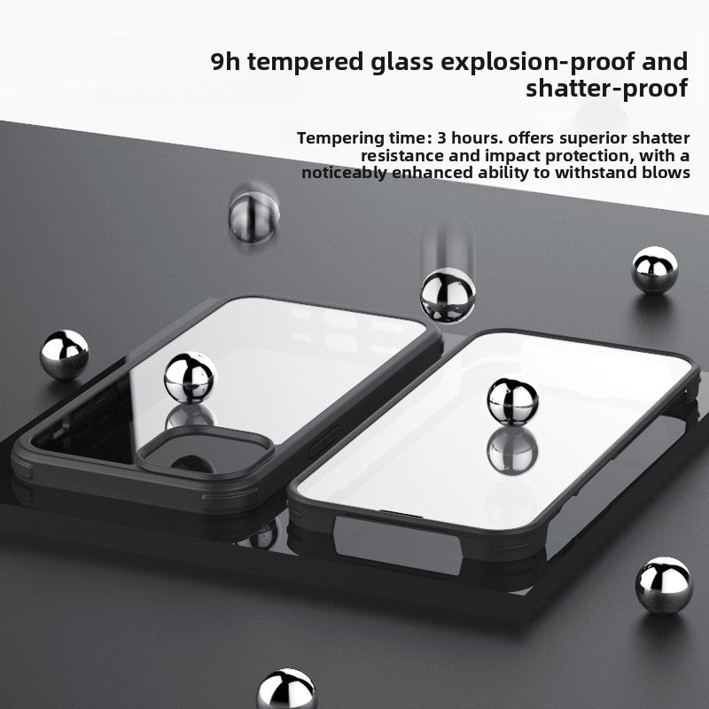 Transparent glass phone case
