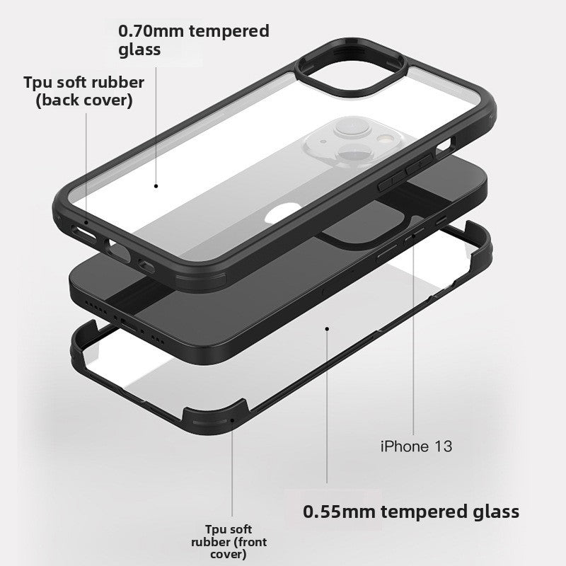 Transparent glass phone case