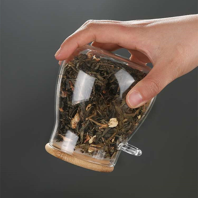 Transparent glass storage jar