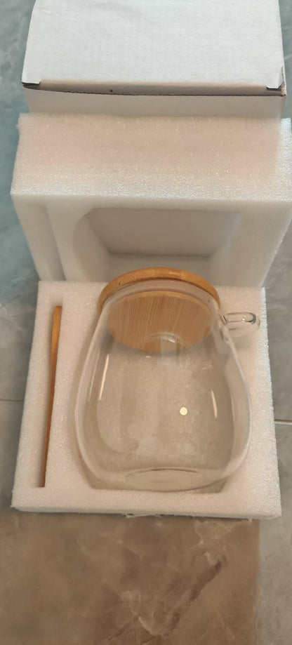Transparent glass storage jar
