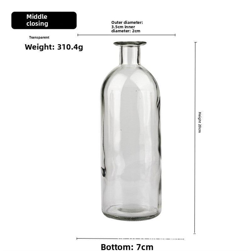 Transparent glass vase