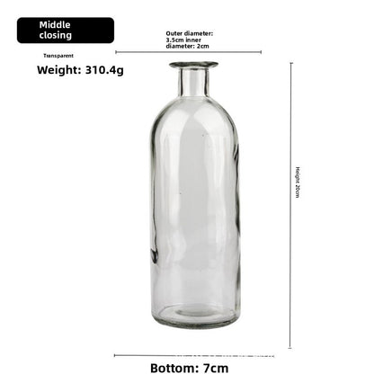 Transparent glass vase