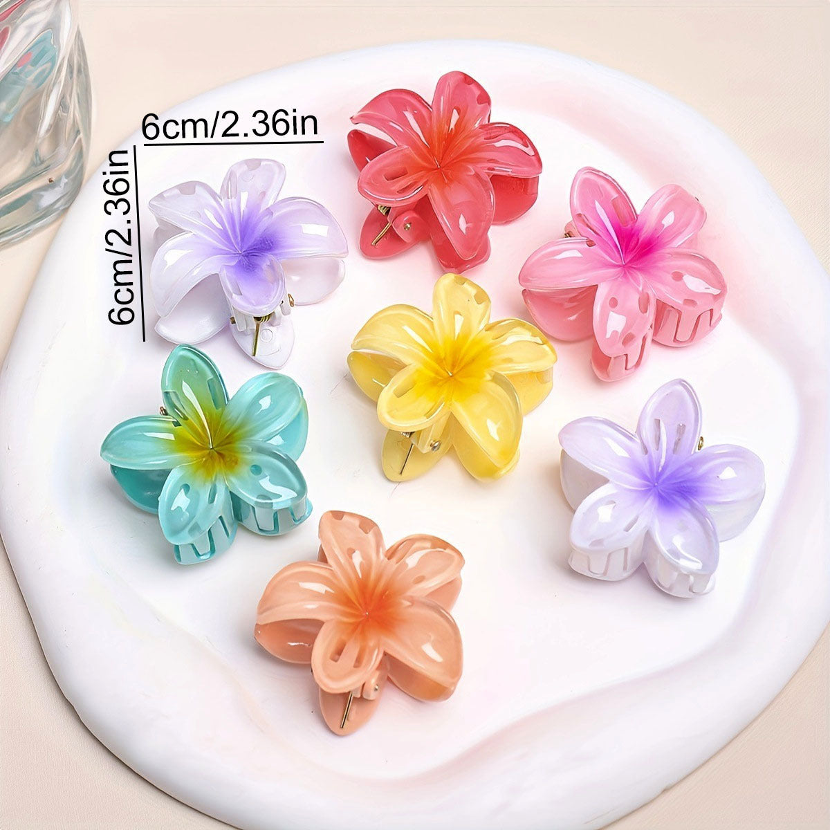 Transparent Gradient Color Egg Flower Hairpin