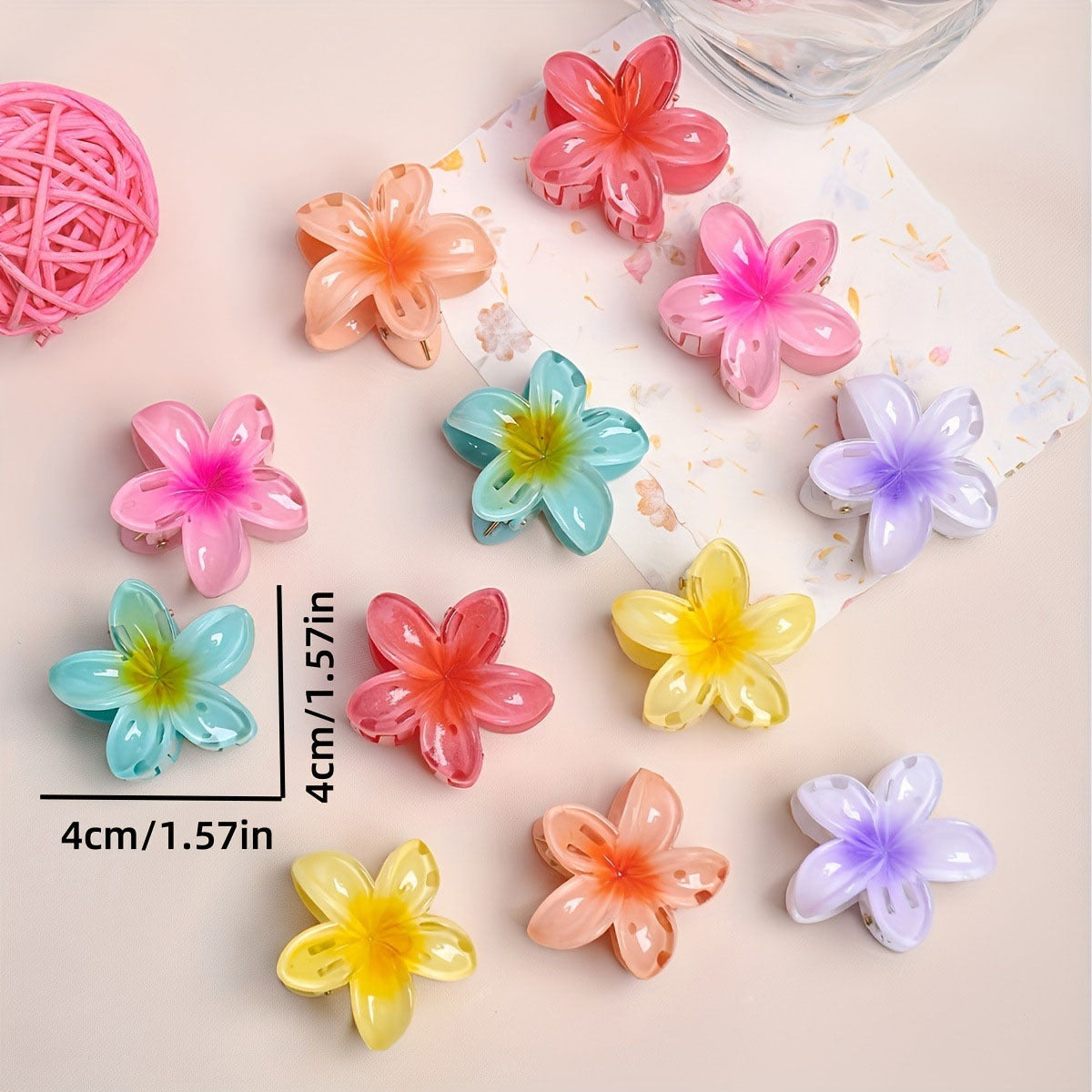 Transparent Gradient Color Egg Flower Hairpin