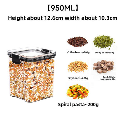 Transparent Kitchen Storage Jars with Seal Lids