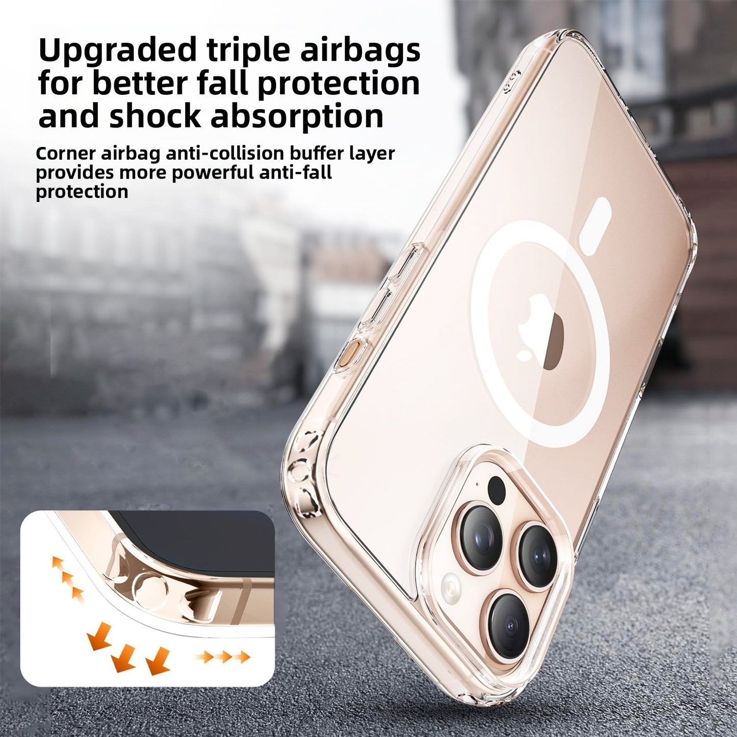 Transparent Magnetic Phone Case with Camera Button