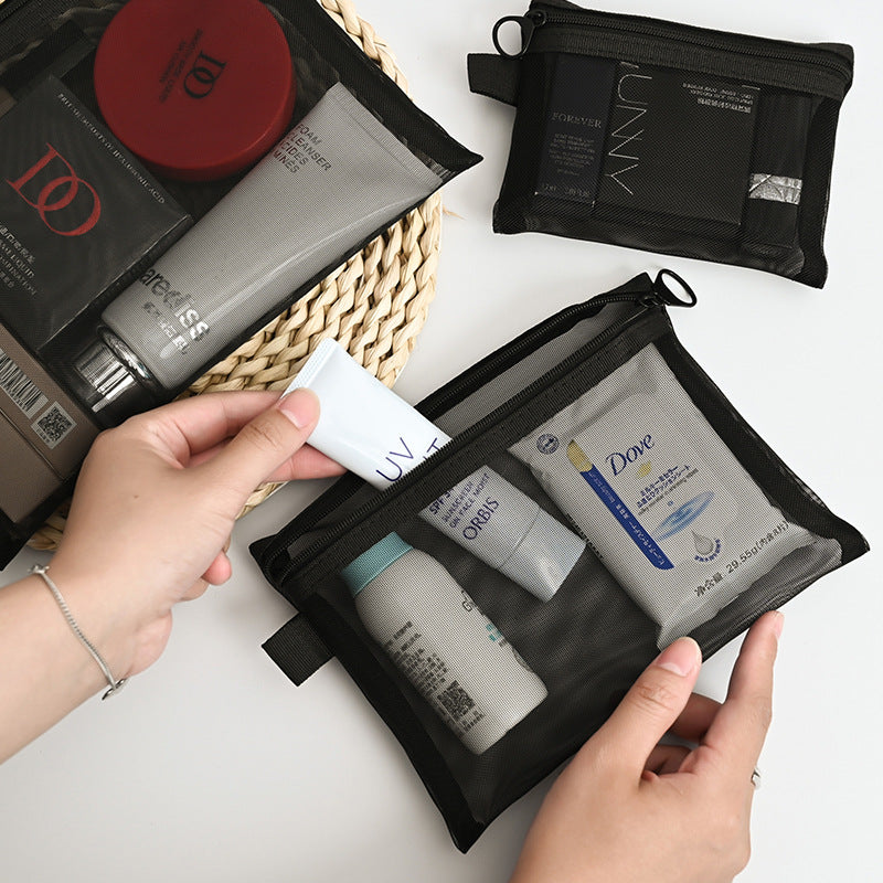 Transparent Mesh Cosmetic Organizer Bag