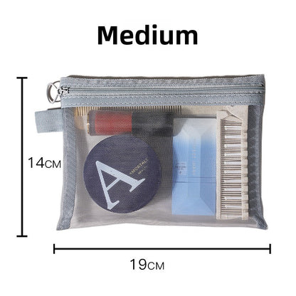 Transparent Mesh Cosmetic Toiletry Organizer Bag