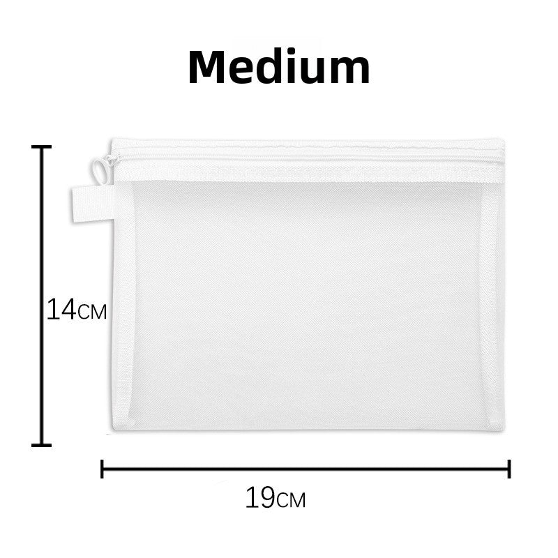 Transparent Mesh Cosmetic Toiletry Organizer Bag