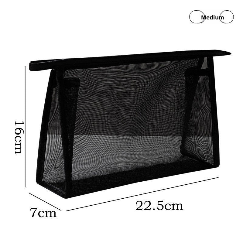 Transparent Mesh Cosmetic Toiletry Organizer Bag