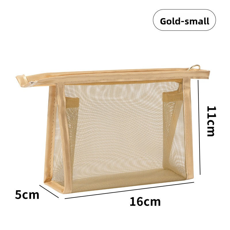 Transparent Mesh Cosmetic Toiletry Organizer Bag