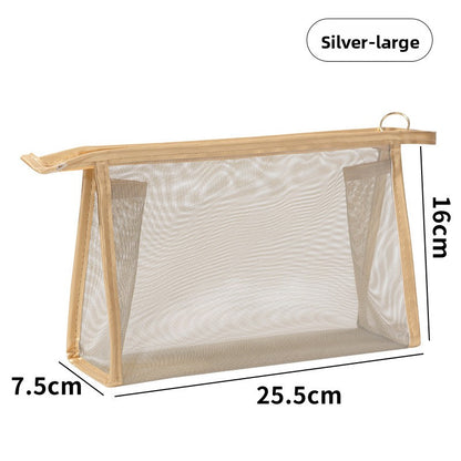 Transparent Mesh Cosmetic Toiletry Organizer Bag