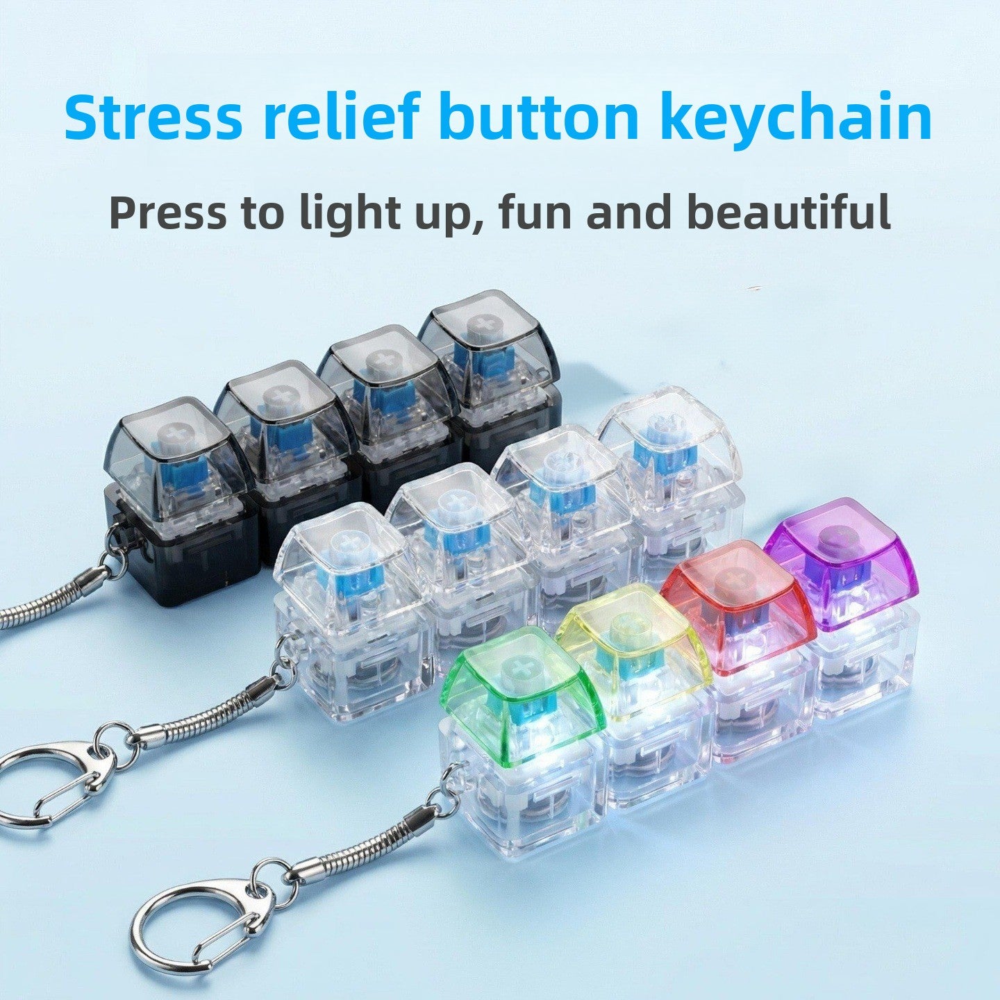 Transparent PC Key Decompression Toy Keychain