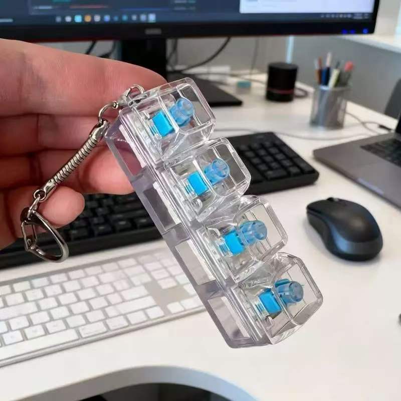 Transparent PC Key Decompression Toy Keychain
