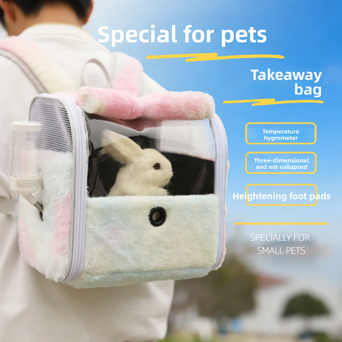 Transparent Pet Travel Backpack with Thermometer