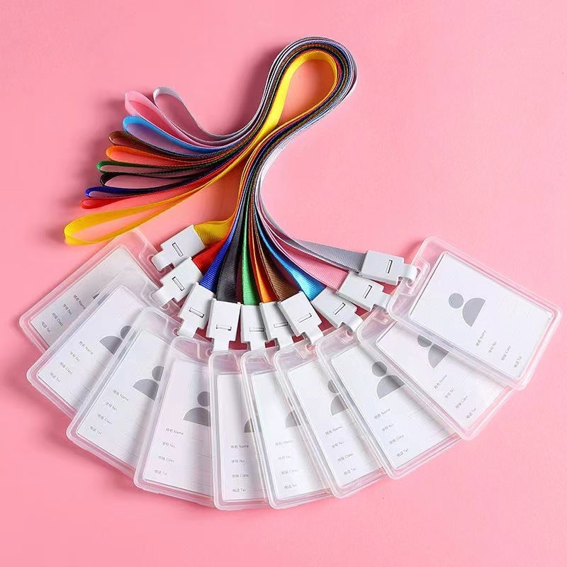 Transparent Plastic Card Holder with Keychain