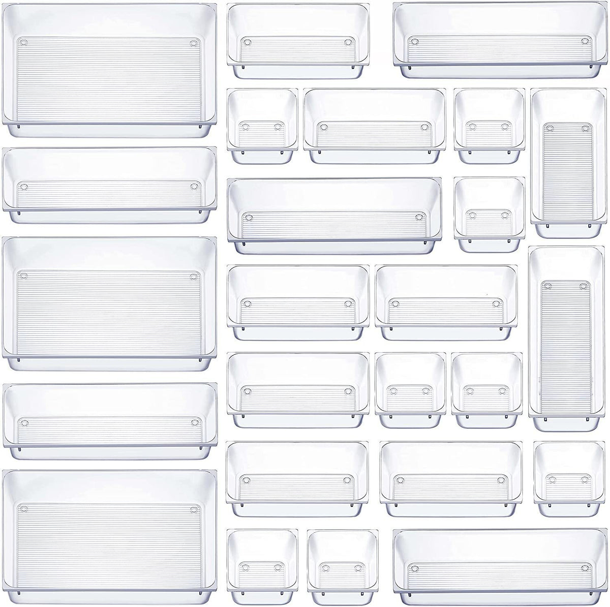 Transparent plastic drawer storage box