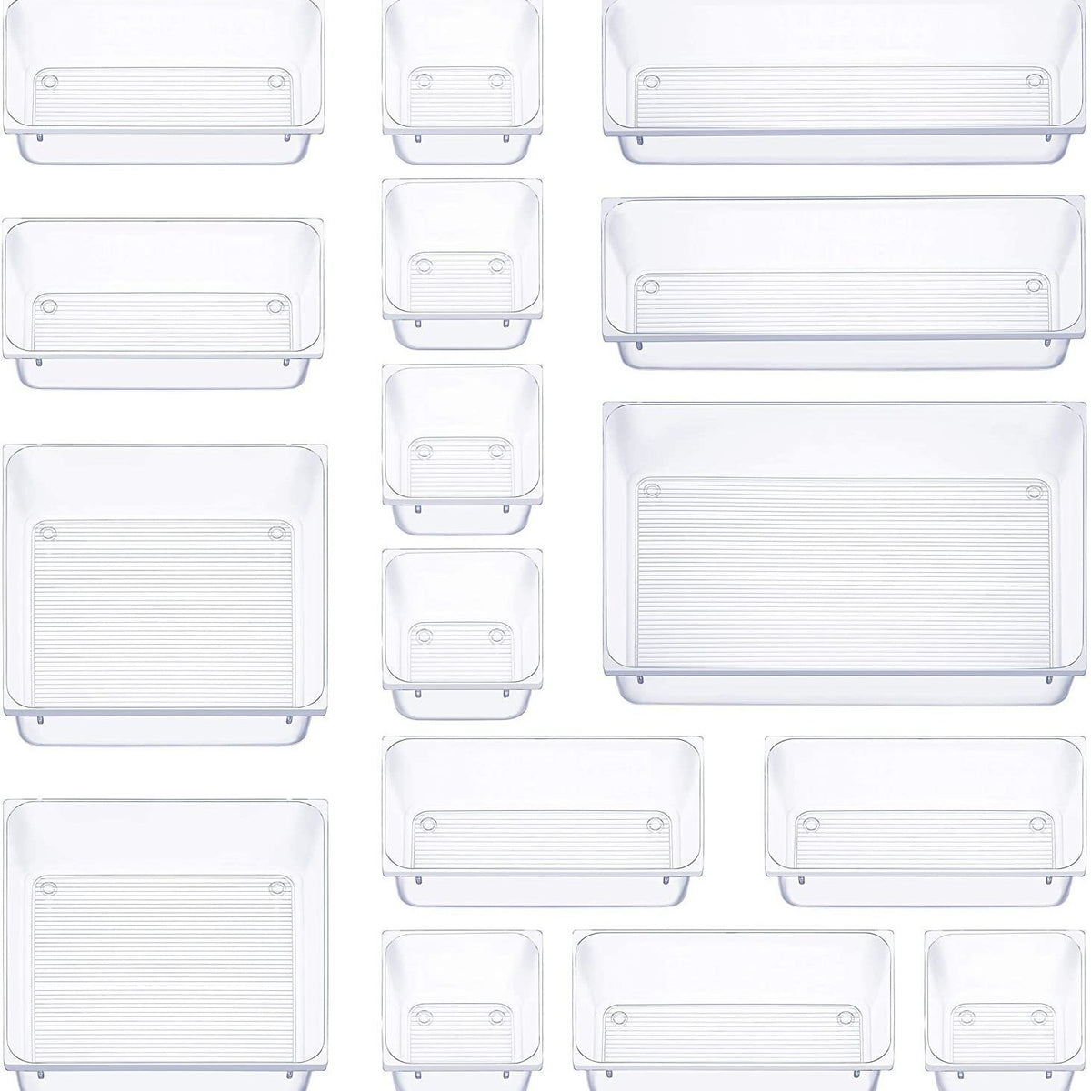 Transparent plastic drawer storage box
