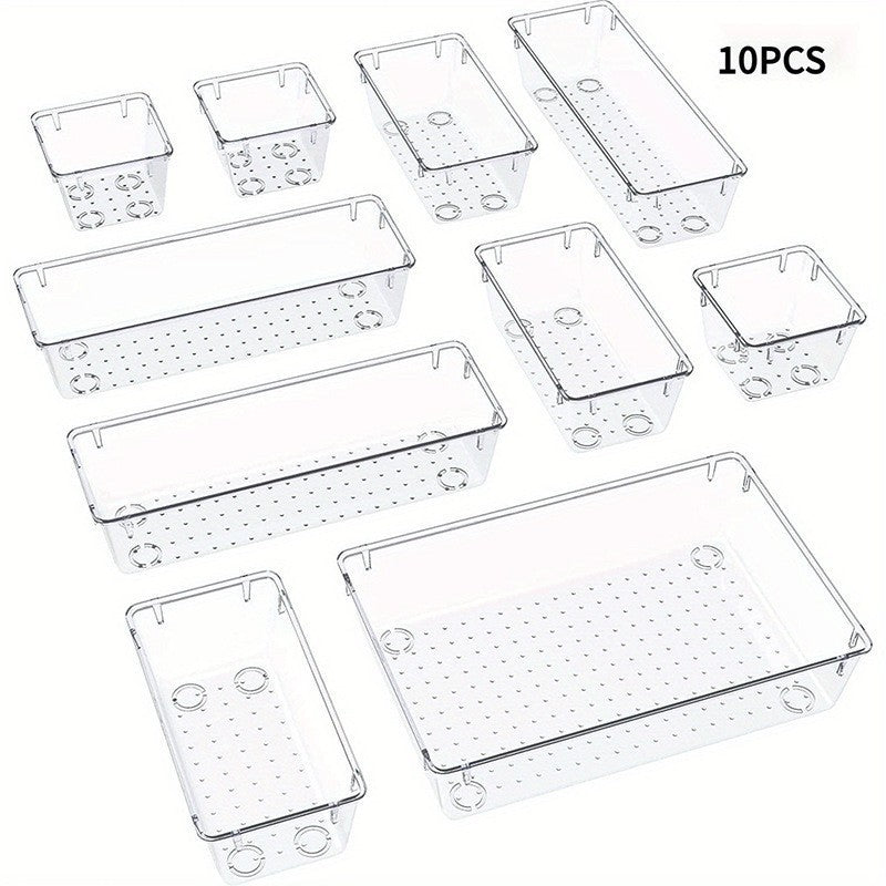 Transparent plastic drawer storage box