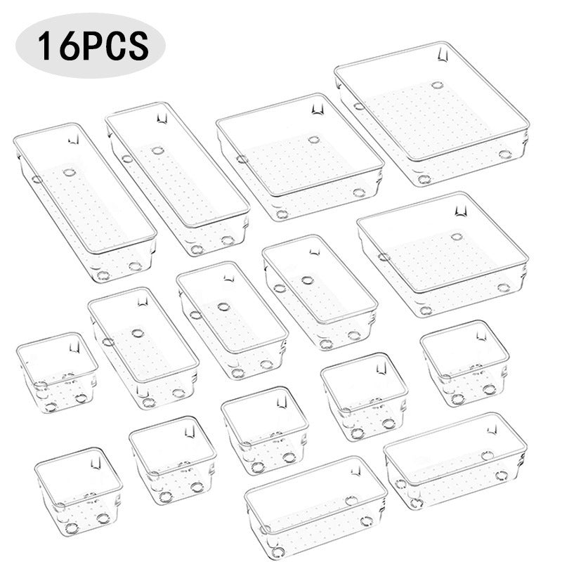 Transparent plastic drawer storage box