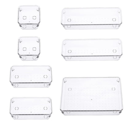 Transparent plastic drawer storage box
